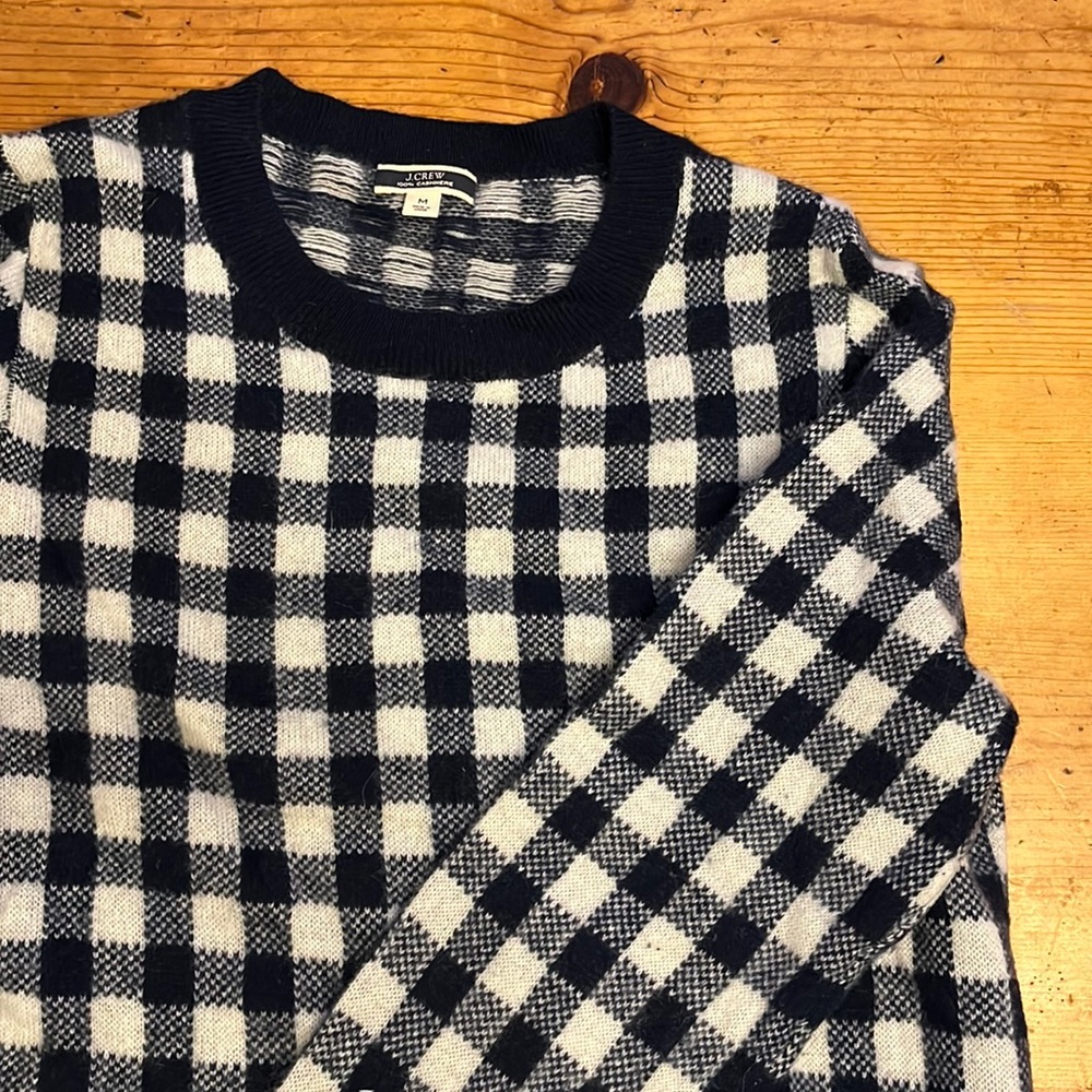 J.Crew Cashmere Checkered Sweater